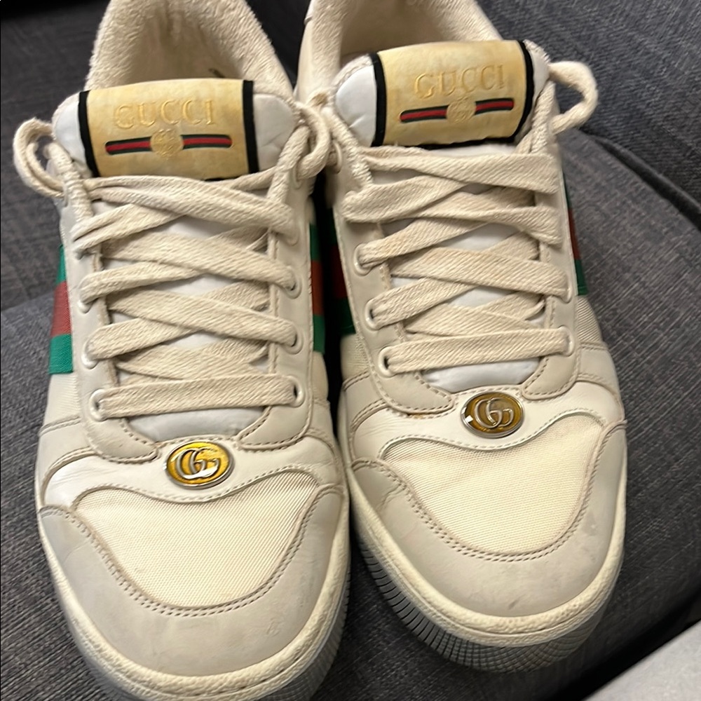 Gucci White Sneakers with Green and Red Stripes - Picture 7 of 7